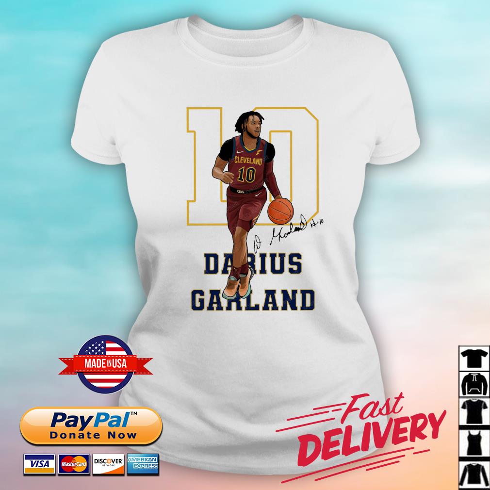 10 Darius Garland Dunk Cleveland Cavaliers Darius Garland Basketball Signautre Shirt ladies