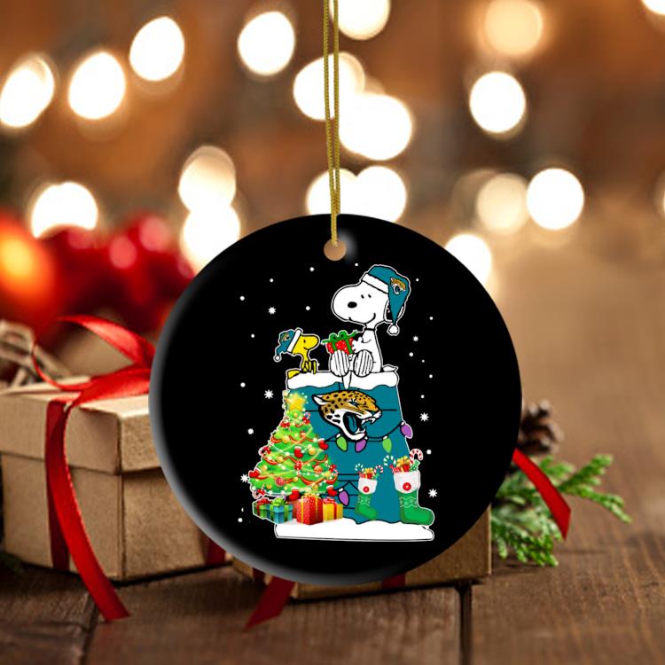 Snoopy And Woodstock Jacksonville Jaguars Merry Christmas Ornament