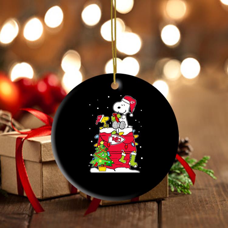 Snoopy And Woodstock Kansas City Chiefs Merry Christmas Ornament