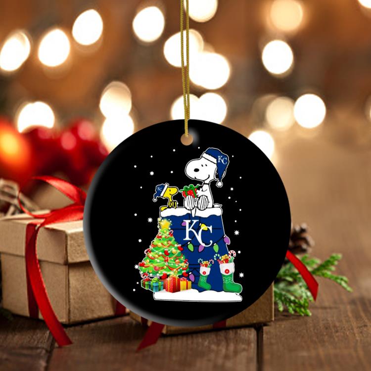 Snoopy And Woodstock Kansas City Royals Merry Christmas Ornament