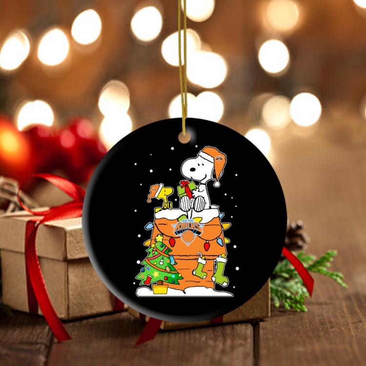 Snoopy And Woodstock New York Knicks Merry Christmas Ornament
